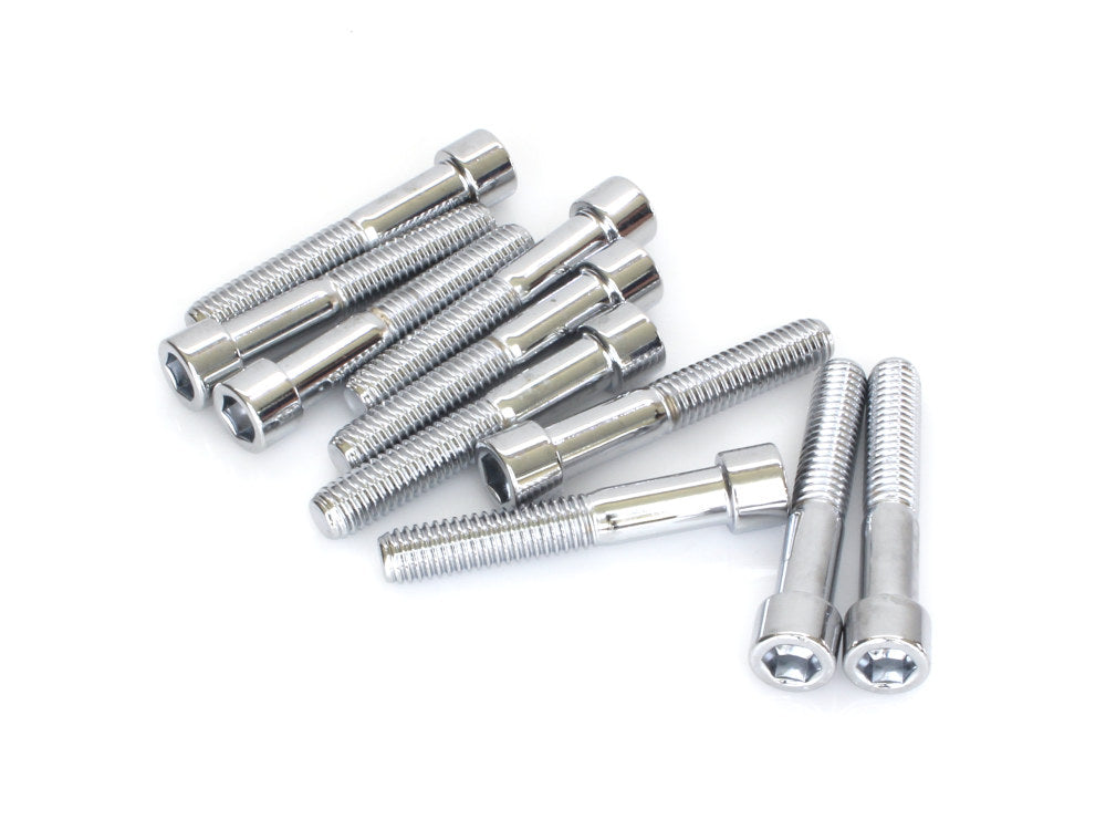 3/8-16 x 2-1/4in. UNC Polished Socket Head Allen Bolts - Chrome. Pack 10.