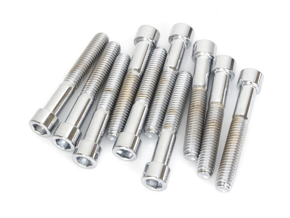 3/8-16 x 2-1/2in. UNC Polished Socket Head Allen Bolts - Chrome. Pack 10.
