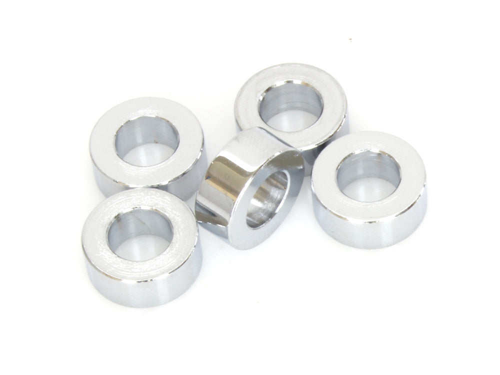 5/16in. ID x 1/4in. Wide Steel Spacers - Chrome. Pack 5.