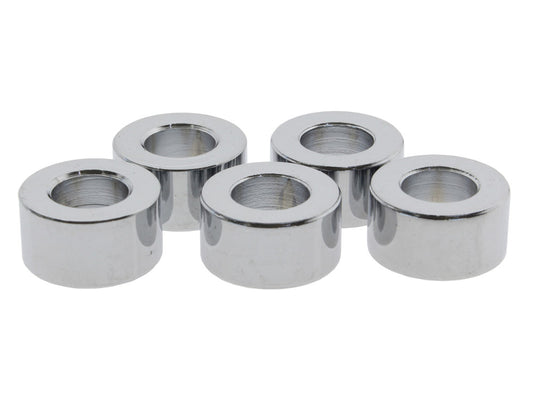 3/8in. ID x 3/8in. Wide Steel Spacers - Chrome. Pack 5.