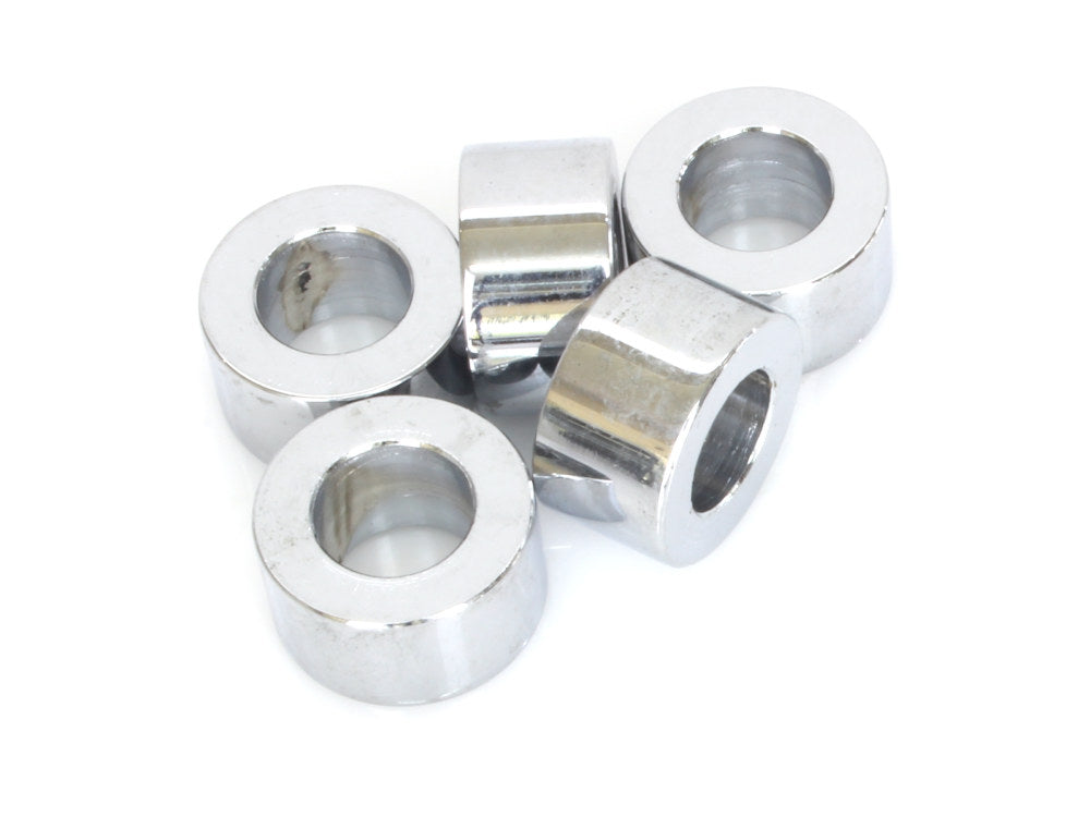 1/2in. ID x 1/2in. Wide Steel Spacers - Chrome. Pack 5.