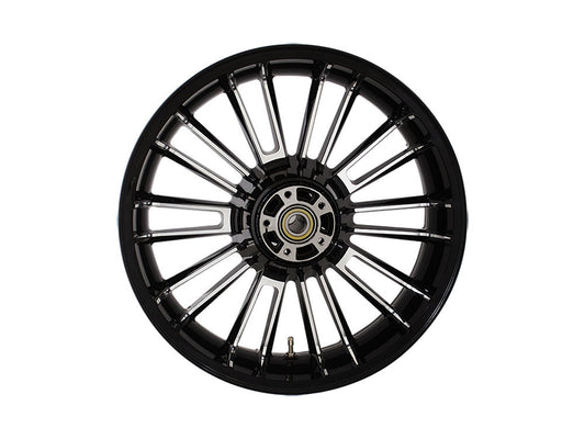 18in. x 5.50in. wide Atlantic 3D Wheel with Rear Hub - Black Cut. Fits Touring 2009up with ABS