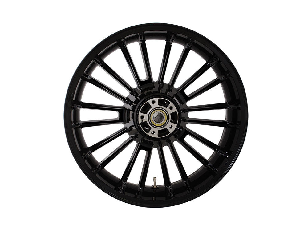 18in. x 5.50in. wide Atlantic 3D Wheel with Rear Hub - Gloss Black. Fits Touring 2009up with ABS