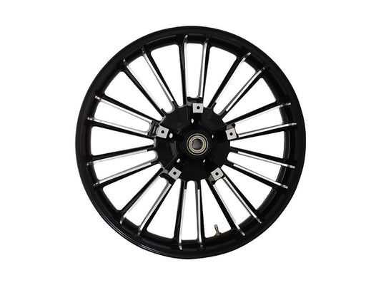 21in. x 3.50in. wide Atlantic 3D Wheel with Front Hub - Black Cut. Fits Touring 2008up with ABS