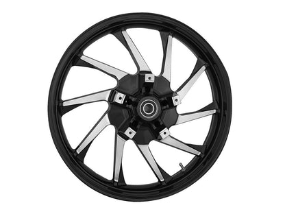 21in. x 3.50in. wide Hurricane 3D Wheel with Front Hub - Black Cut. Fits Touring 2008up with ABS