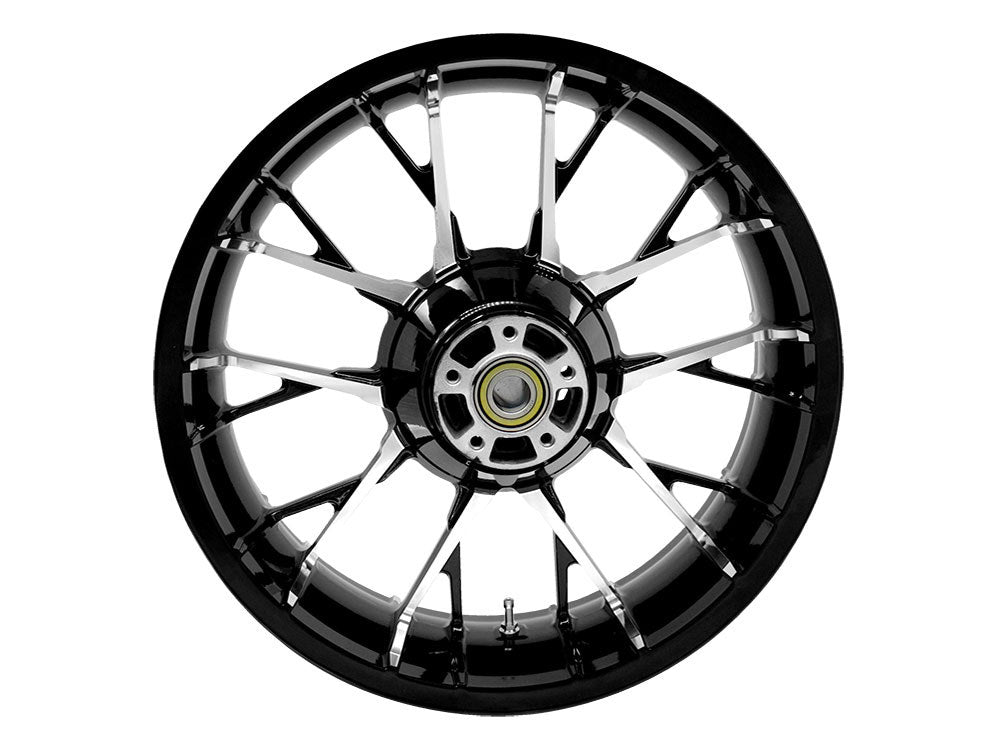 18in. x 5.50in. wide Marlin 3D Wheel with Rear Hub - Black Cut. Fits Touring 2009up with ABS
