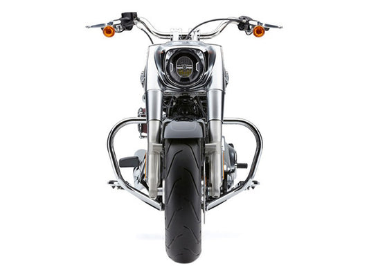Engine Guard Freeway Bar - Chrome. Fits Softail Slim, Fat Bob, Deluxe, Sport Glide, Fat Boy, Heritage & Breakout 2018up.