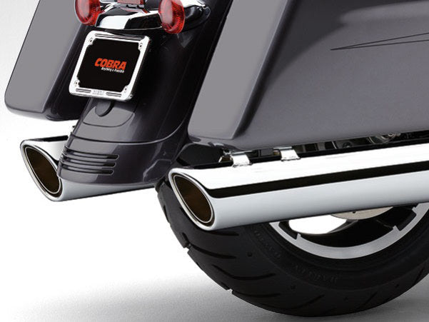 4in. 909 Back Slash Slip-On Mufflers - Chrome. Fits Touring 2017up.