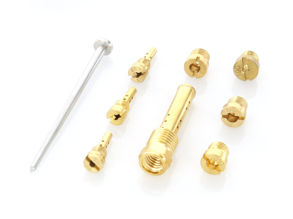 CV Tuner Kit. 4 Main Jets, 3 Pilots Jets, 1 Needle & 1 Emulsion Tube.