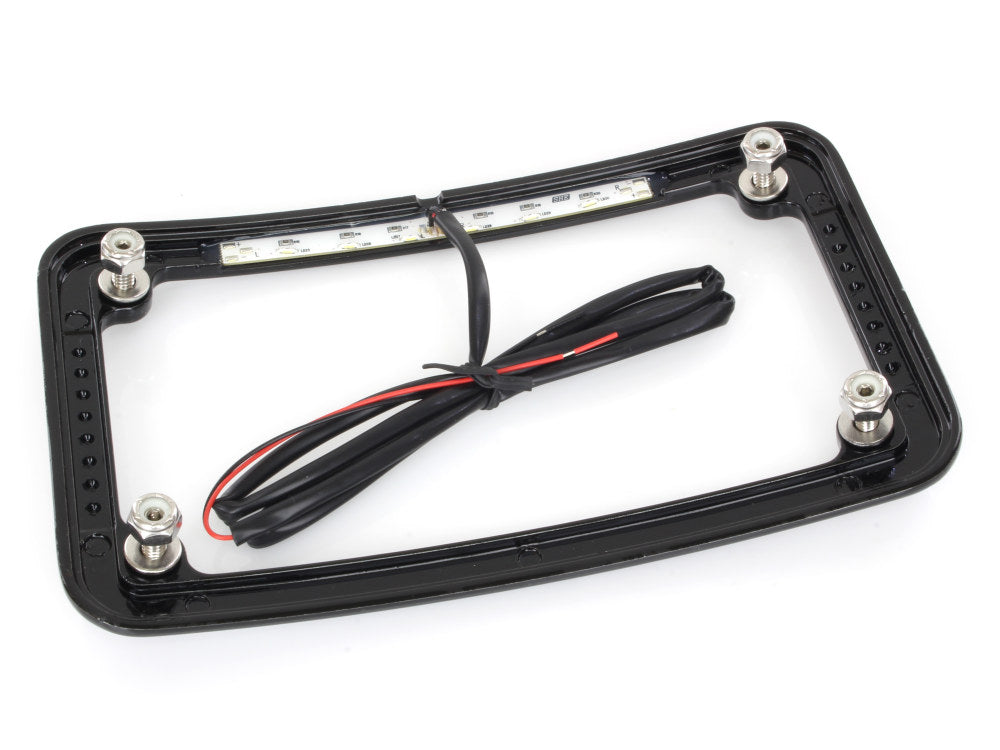 Curved Number Plate Frame with Number Plate Light Only - Black.