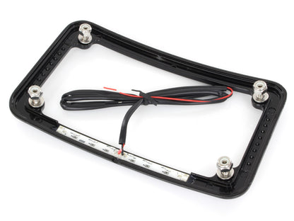 Curved Number Plate Frame with Number Plate Light Only - Black.