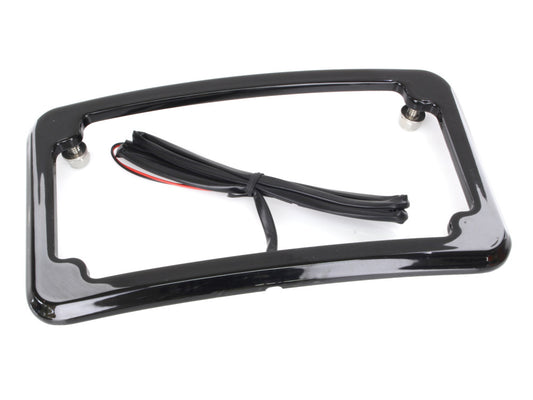 Curved Number Plate Frame with Number Plate Light Only - Black.