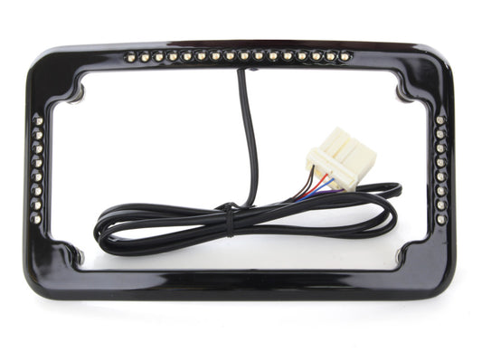 Curved Slick Signal Run, Turn, Brake & Number Plate Frame - Black. Fits Softail 1999-2010, FXD 1999-2017 & Sportster 1999-2021.