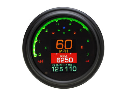4-1/2in. Tank Mount KPH Speedometer with Tachometer - Black. Fits Big Twin 1936-2003.