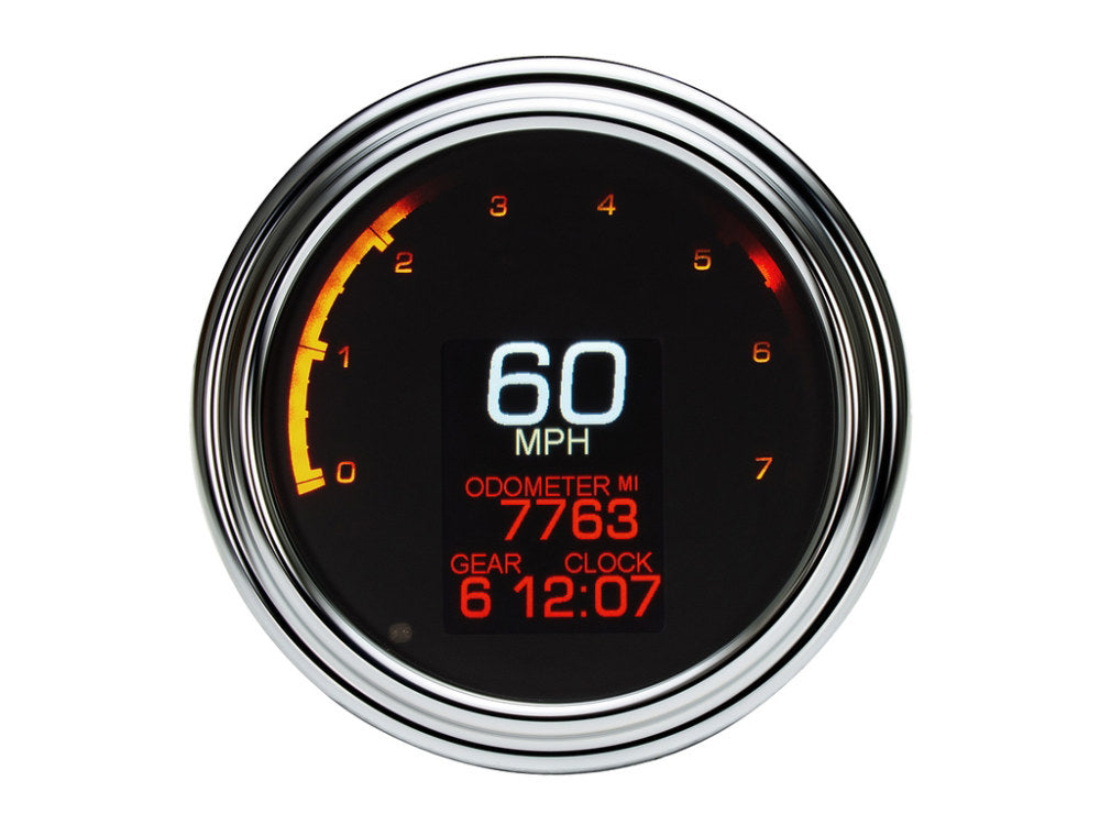 4-1/2in. Tank Mount KPH Speedometer with Tachometer - Chrome. Fits Softail 2011up, Road King 2014up & Dyna Switchback, Custom & Fat Bob 2012-2017.