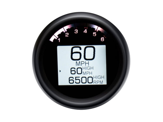 3-3/8in. Round KPH Speedometer with Tachometer - Black. Fits Dyna 2004-2011 & Sportster 2004-2013.