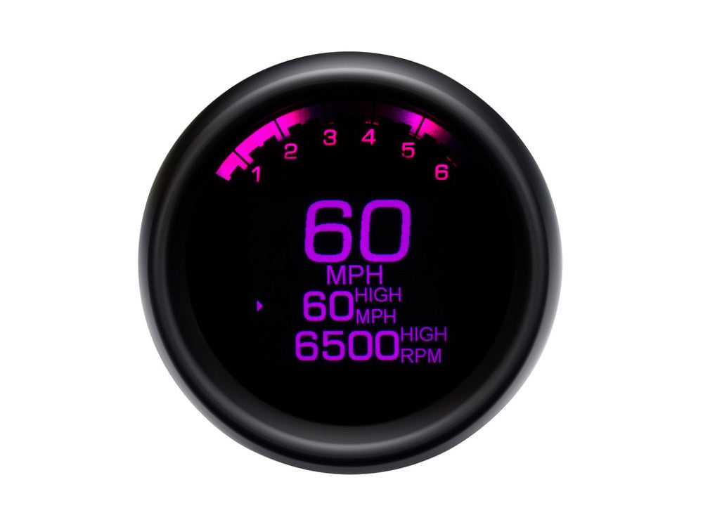 3-3/8in. Round KPH Speedometer with Tachometer - Black. Fits Dyna 2004-2011 & Sportster 2004-2013.