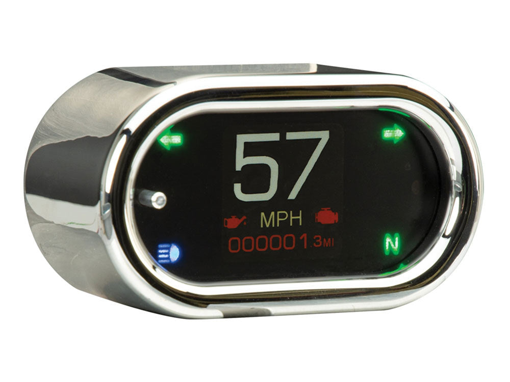 3-1/2in. x 2in. Classic KPH Speedometer - Chrome