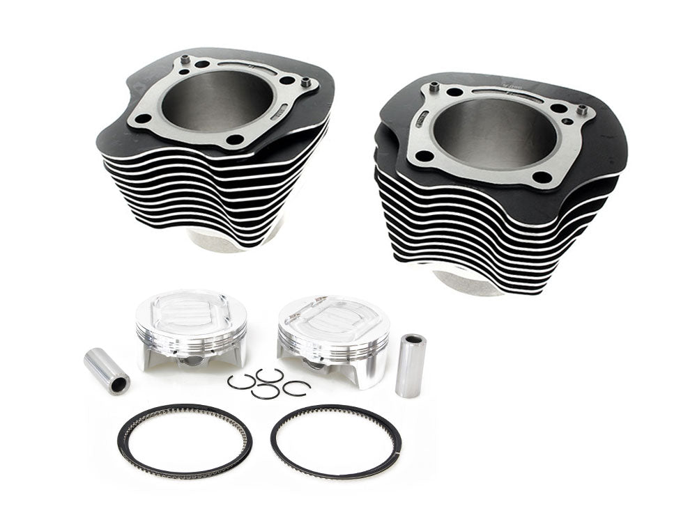 128ci Big Bore Kit with Highlighted Fins - Black. Includes CP Carrillo 11.0:1 Compression Piston Kit. Fits Milwaukee-Eight 2017up 114ci or 117ci Engine