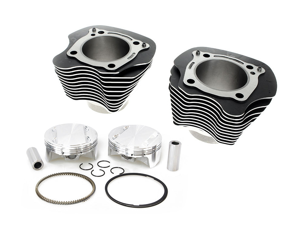 128ci Big Bore Kit with Highlighted Fins - Black. Includes CP Carrillo 12.0:1 Compression Piston Kit. Fits Milwaukee-Eight 2017up 114ci or 117ci Engine