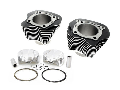 128ci Big Bore Kit with Highlighted Fins - Black. Includes CP Carrillo 12.0:1 Compression Piston Kit. Fits Milwaukee-Eight 2017up 114ci or 117ci Engine