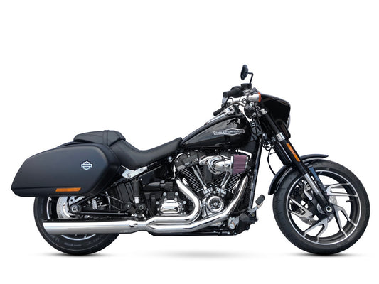 Fat Cat 2-into-1 Exhaust with Straight Muffler - Chrome. Fits Softail Heritage & Low Rider ST 2018up
