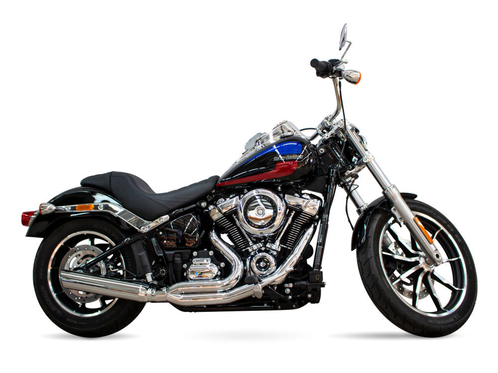 Low Cat 2-into-1 Exhaust - Chrome. Fits Softail 2018-2024 Non-240 Tyre Models