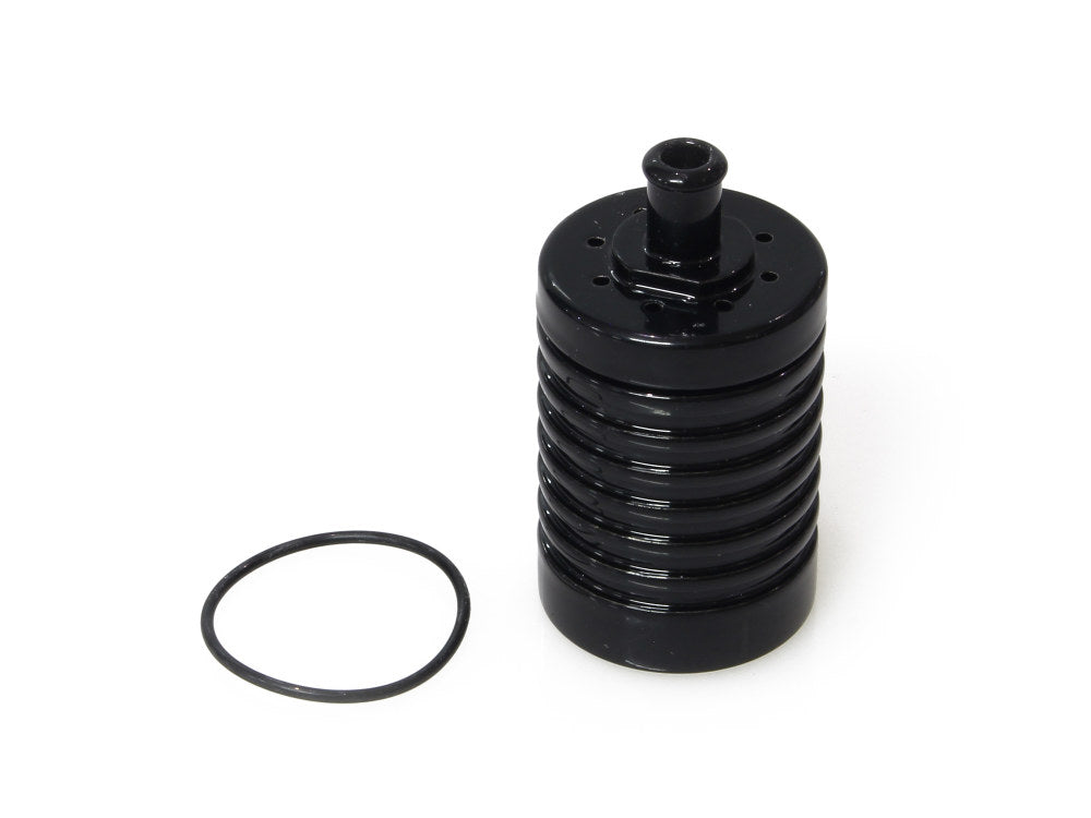 4 Stage Vented Catch Can - Black. Fits External Breather Systems.