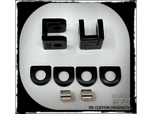 Footpeg Adapters - Black. Fits Earlier Style Footpegs to Softail 2018up.
