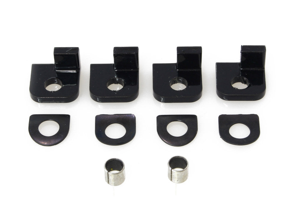 Footpeg Adapters - Black. Fits Earlier Style Footpegs to Softail 2018up.