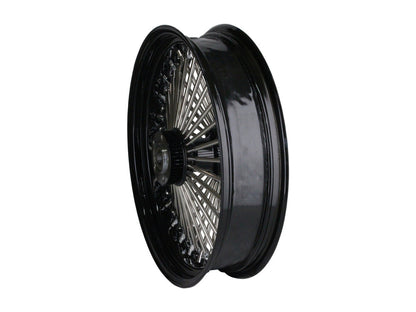 18in. x 4.25in. Mammoth Fat Spoke Rear Wheel - Gloss Black & Chrome. Fits Dyna 2012-2017 & Sportster 2014-2021.