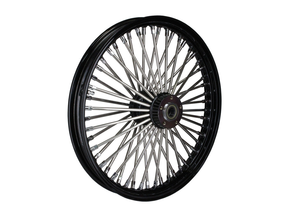 21in. x 2.15in. Mammoth Fat Spoke Front Wheel - Gloss Black & Chrome. Fits FX Softail 2011-2015.