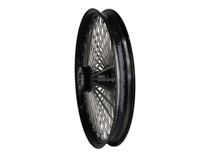 21in. x 2.15in. Mammoth Fat Spoke Front Wheel - Gloss Black & Chrome. Fits Mid Glide Dyna 2012-2017 & FX Softail 2018up.