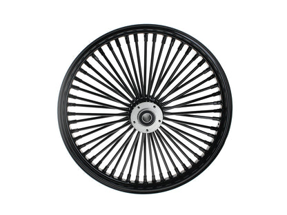 21in. x 2.15in. Mammoth Fat Spoke Front Wheel - Gloss Black. Fits Dual Disc Mid Glide Dyna Low Rider 2014-2017
