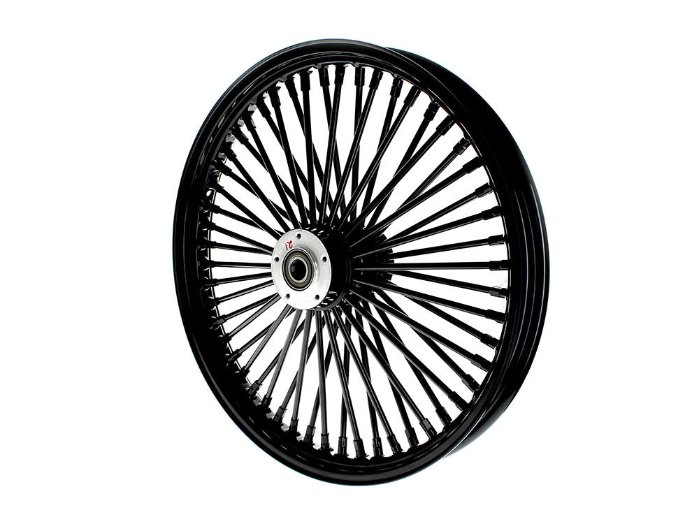 21in. x 2.15in. Mammoth Fat Spoke Front Wheel - Gloss Black. Fits Dual Disc Mid Glide Dyna Low Rider 2014-2017