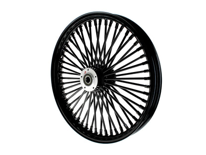 21in. x 2.15in. Mammoth Fat Spoke Front Wheel - Gloss Black. Fits Dual Disc Mid Glide Dyna Low Rider 2014-2017