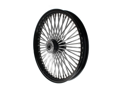 21in. x 2.15in. Mammoth Fat Spoke Front Wheel - Gloss Black & Chrome. Fits Dual Disc Mid Glide Dyna Low Rider 2014-2017