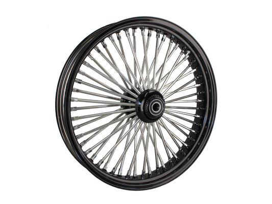 21in. x 3.5in. Mammoth Fat Spoke Front Wheel - Gloss Black & Chrome. Fits FX Softail 2011-2015.