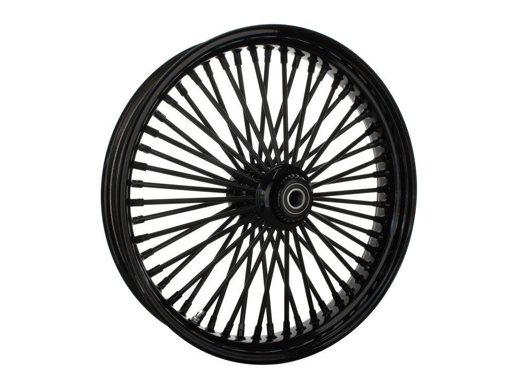 21in. x 3.5in. Mammoth Fat Spoke Front Wheel - Gloss Black. Fits Softail Heritage 2011up, Deluxe 2011-2020, Slim 2012-2021 & Fatboy 2011-2017