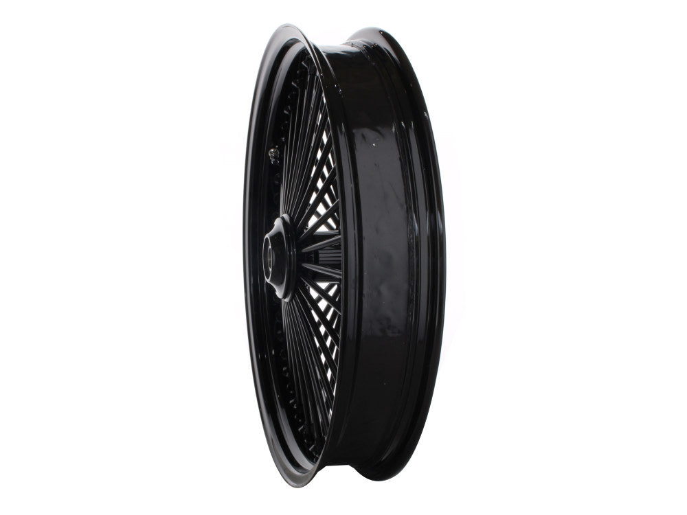 21in. x 3.5in. Mammoth Fat Spoke Front Wheel - Gloss Black. Fits Mid Glide Dyna 2012-2017 & FX Softail 2018up.