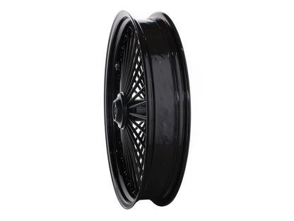 21in. x 3.5in. Mammoth Fat Spoke Front Wheel - Gloss Black. Fits Mid Glide Dyna 2012-2017 & FX Softail 2018up.