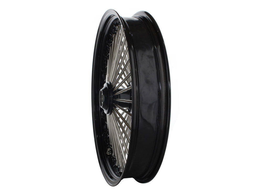 21in. x 3.5in. Mammoth Fat Spoke Front Wheel - Gloss Black & Chrome. Fits Mid Glide Dyna 2012-2017 & FX Softail 2018up.