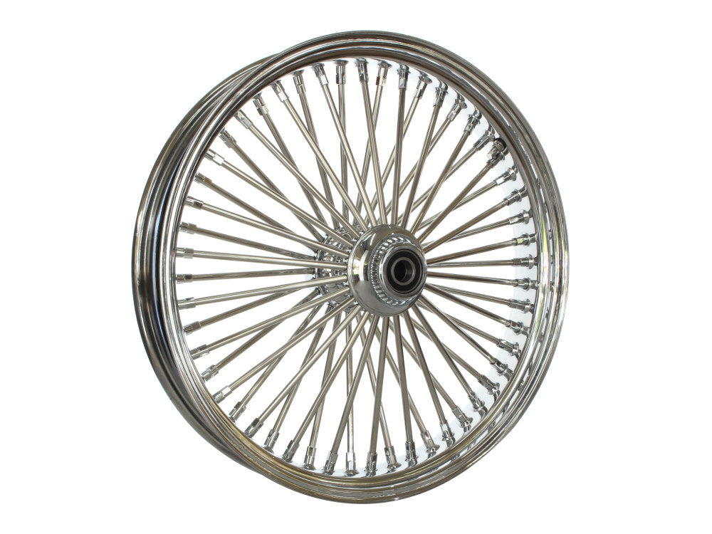 21in. x 3.5in. Mammoth Fat Spoke Front Wheel - Chrome. Fits Mid Glide Dyna 2012-2017 & FX Softail 2018up.