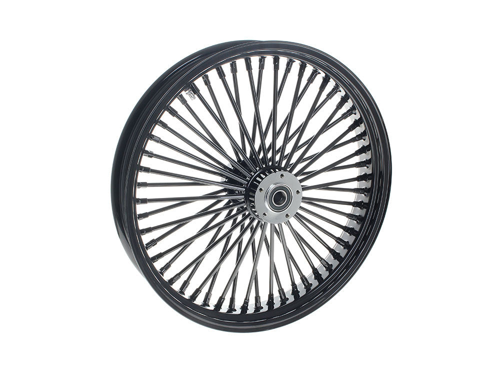 21in. x 3.5in. Mammoth Fat Spoke Front Wheel - Gloss Black. Fits Dual Disc Dyna Fat Bob 2012-2017 & CVO Pro Street Breakout 2016-2017