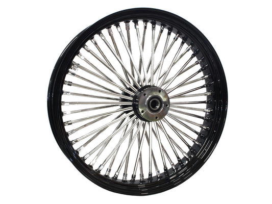 21in. x 3.5in. Mammoth Fat Spoke Front Wheel - Gloss Black & Chrome. Fits Dyna Fat Bob 2012-2017 & CVO Pro Street Breakout 2016-2017