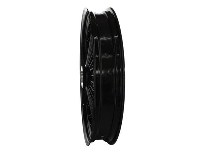 23in. x 3.5in. Mammoth Fat Spoke Front Wheel - Gloss Black. Fits Mid Glide Dyna 2012-2017 & FX Softail 2018up.