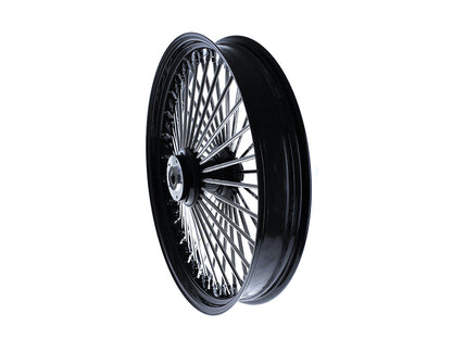23in. x 3.5in. Mammoth Fat Spoke Front Wheel - Gloss Black & Chrome. Fits Softail Breakout 2013up.