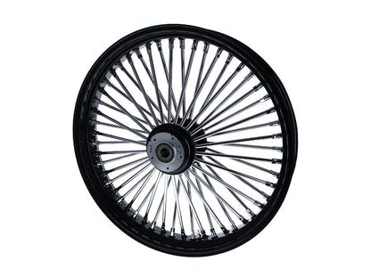 23in. x 3.5in. Mammoth Fat Spoke Front Wheel - Gloss Black & Chrome. Fits Softail Breakout 2013up.