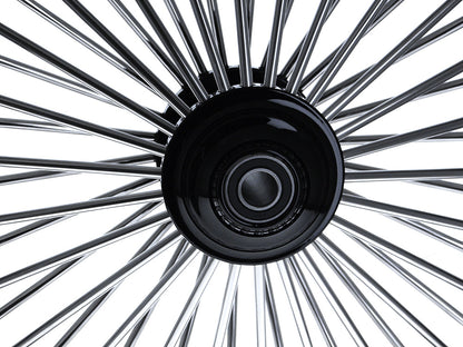 23in. x 3.5in. Mammoth Fat Spoke Front Wheel - Gloss Black & Chrome. Fits Softail Breakout 2013up.