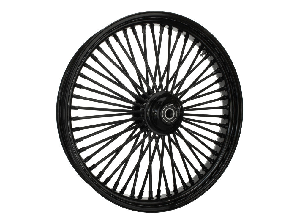 23in. x 3.5in. Mammoth Fat Spoke Front Wheel - Gloss Black. Fits Softail Heritage 2011up, Deluxe 2011-2020, Slim 2012-2021 & Fatboy 2011-2017